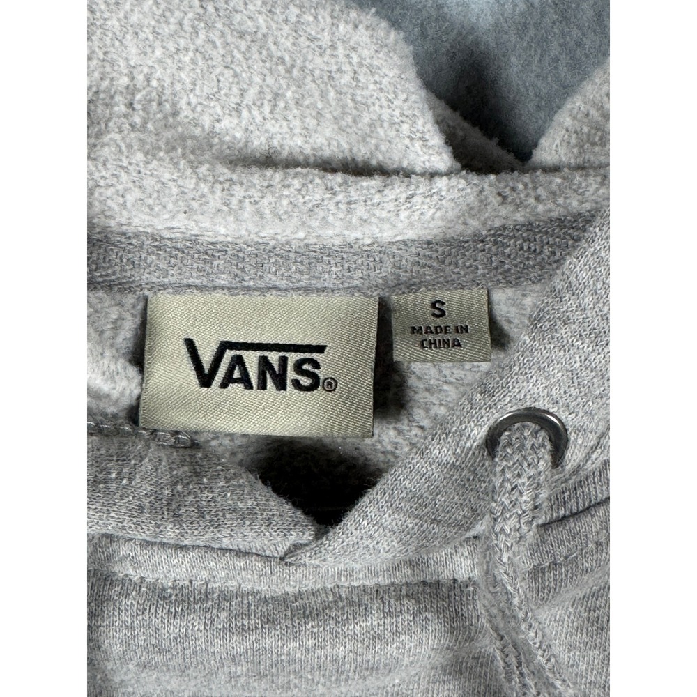 Vans Off The Wall Hoodie Mens Small Gray Black Logo Pullover Sweatshirt S 0262 - Picture 2 of 9